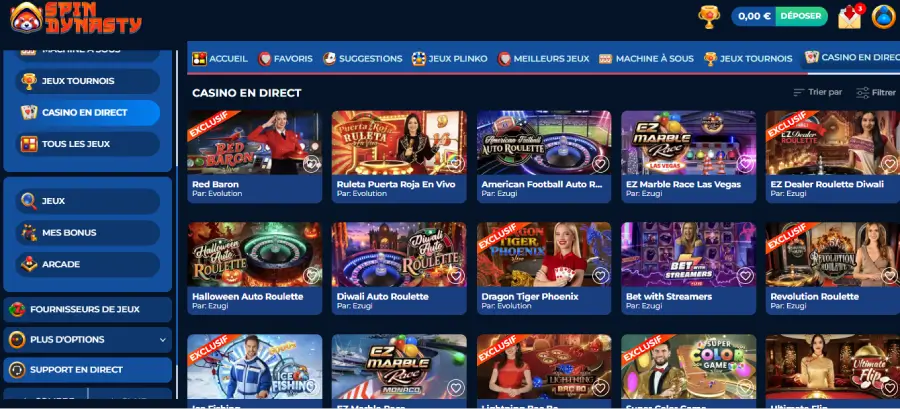 Casino live Spin Dynasty