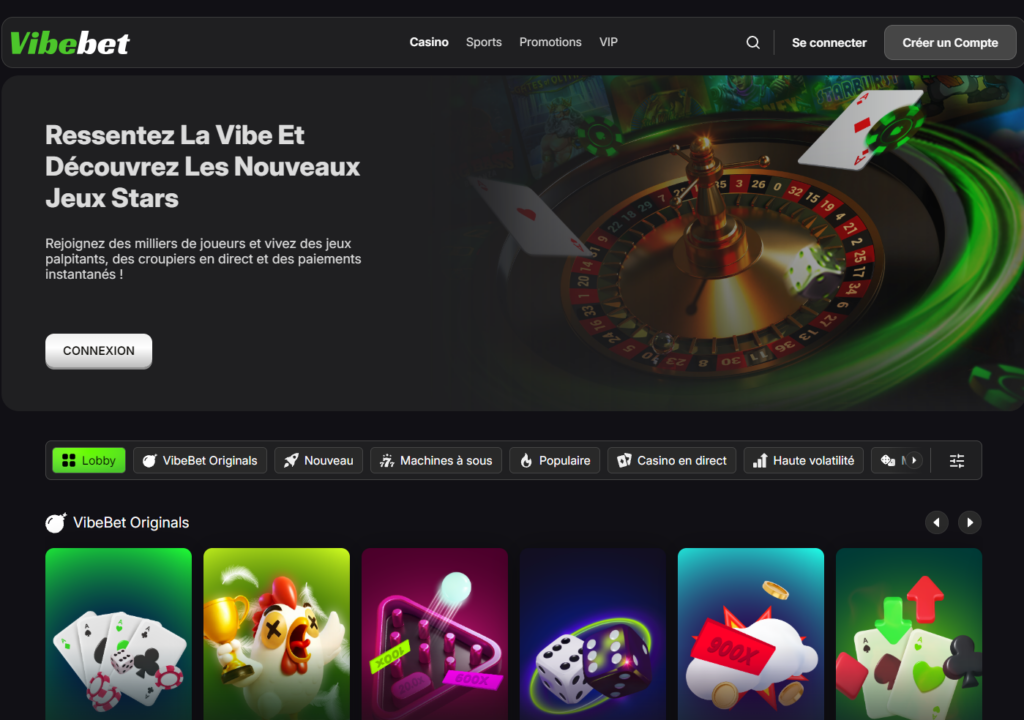 vibebet casino desktop